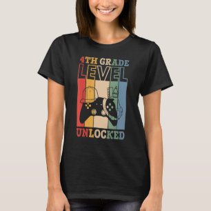 4th Grade Level Unlocked VideoGame Back to School T-Shirt