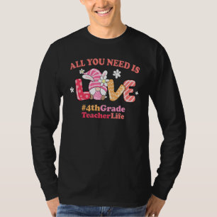 4th Grade Love Easter Teacher Life 2022 Spring Gno T-Shirt