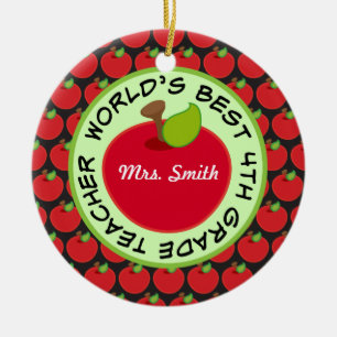 4th Grade Personalized Teacher Gift Ornament