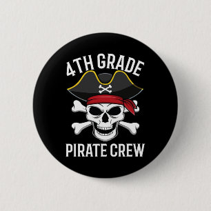 4th Grade Pirate Crew Halloween Costume Student Te Button