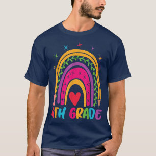 4th Grade Rainbow Teacher Student Back To School T-Shirt