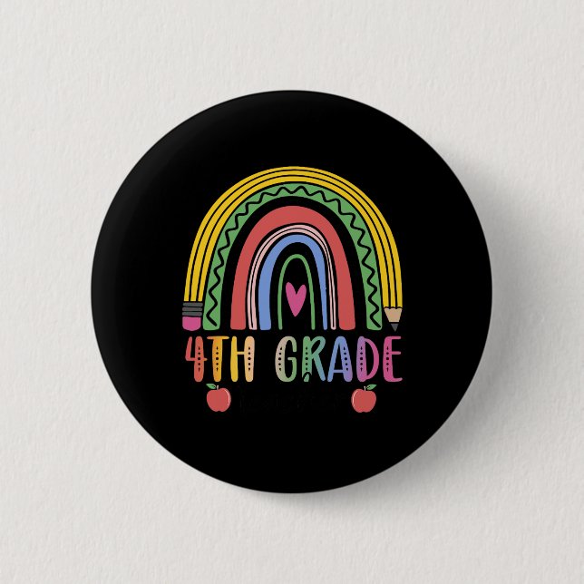 4th Grade Rainbow Teacher Team Fourth Grade Squad  Button (Front)