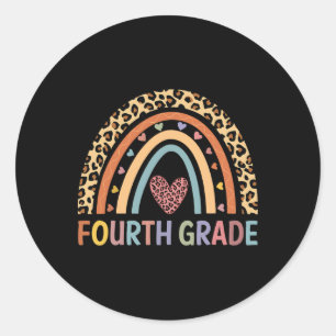 4th Grade Rainbow Teacher Team Fourth Grade Squad Classic Round Sticker