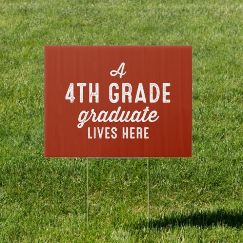 4th grade red graduation yard sign