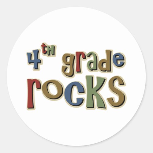 4th Grade Rocks Fourth Classic Round Sticker