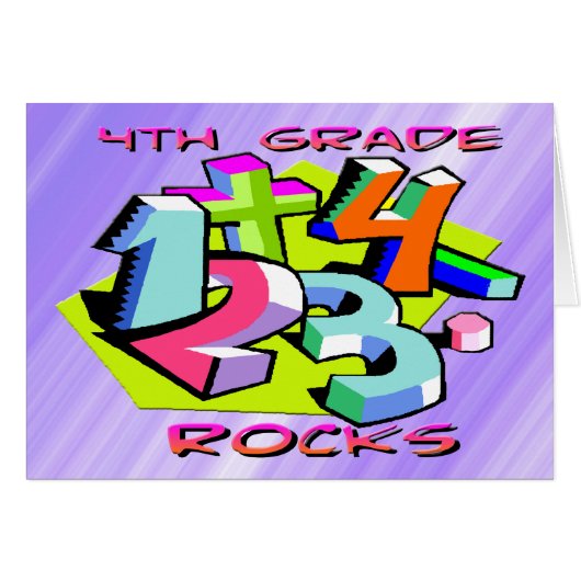 4th Grade Rocks - Numbers Cards (Front Horizontal)