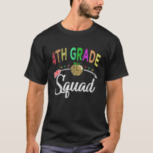 4Th Grade Squad 1St Day Back To School Leopard Tea T-Shirt