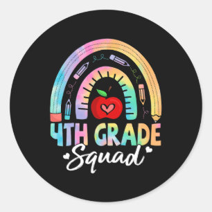 4th Grade Squad Back To School Fourth Grade Teache Classic Round Sticker