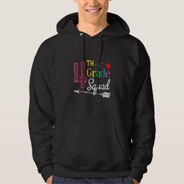 4th Grade Squad Back To School Teacher Student Hoodie (Front)