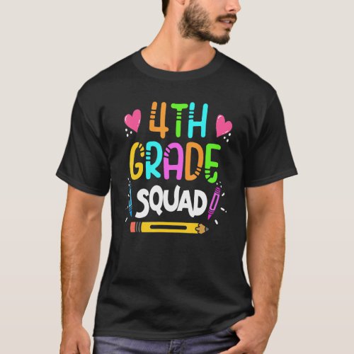 4th Grade Squad Fourth Teacher Student Team Back T T_Shirt