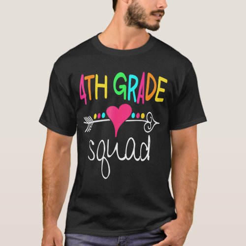 4th Grade Squad Fourth Teacher Student Team Back T T_Shirt