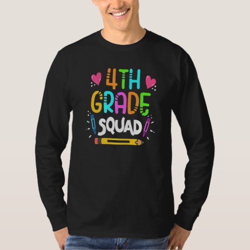 4th Grade Squad Fourth Teacher Student Team Back T T_Shirt