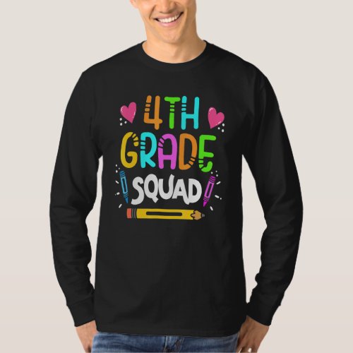 4th Grade Squad Fourth Teacher Student Team Back T T_Shirt