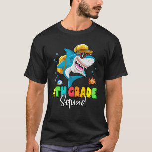4th Grade Squad  Shark Backpack Back To School Boy T-Shirt