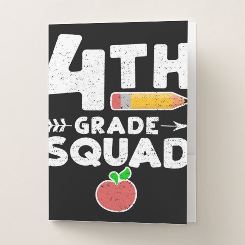 4th Grade Squad  Special School Wall Art Pocket Folder