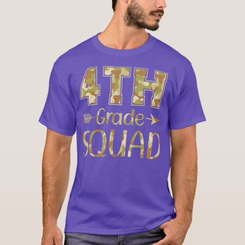 4th Grade Squad Teacher  Student Camo Back To Scho T_Shirt
