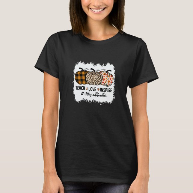 4th Grade Teacher Back To School Pumpkin Fall Teac T-Shirt (Front)