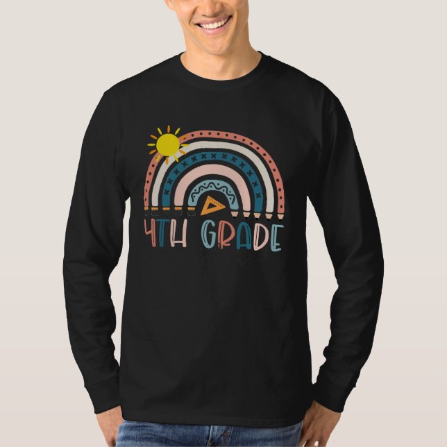 4th Grade Teacher  Boho Rainbow Teacher s Day T-Shirt (Front)