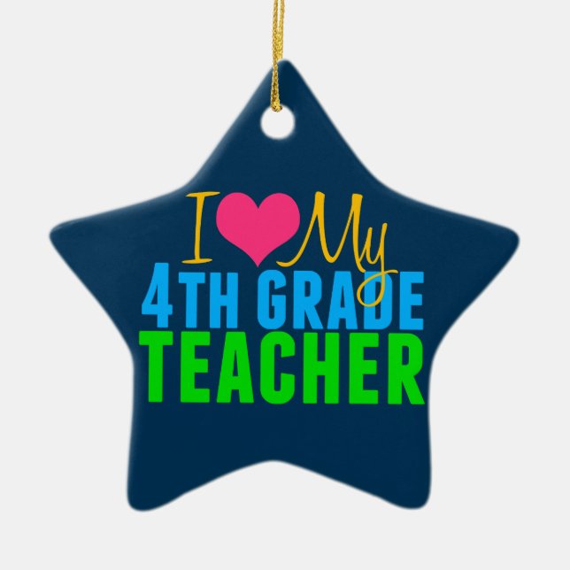 4th Grade Teacher Ceramic Ornament (Front)