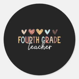 4th Grade Teacher First Day Of School Back To Scho Classic Round Sticker
