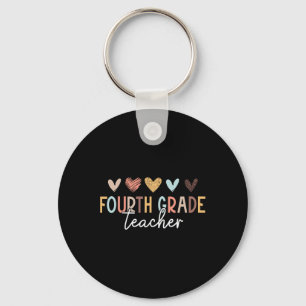 4th Grade Teacher First Day Of School Back To Scho Keychain