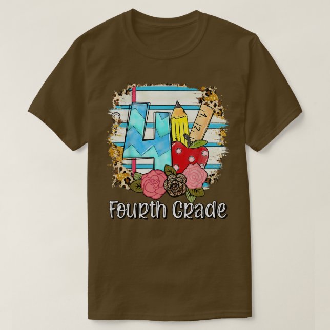 4th Grade Teacher Fourth Grade Back To School Grad T-Shirt (Design Front)