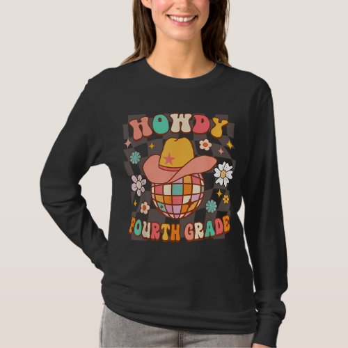 4th Grade Teacher Rodeo Country Western Howdy Four T_Shirt