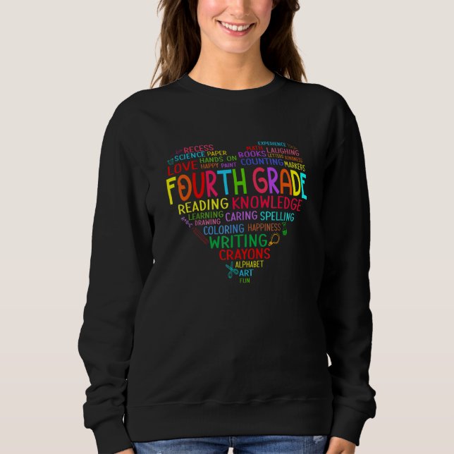 4th Grade Team Heart Back to school Teacher Studen Sweatshirt (Front)