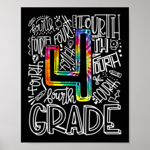 4th Grade Typography Team Fourth Grade Back To Sch Poster