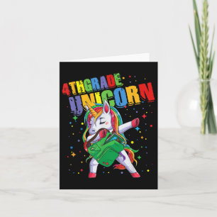 4th Grade Unicorn Girls Boys Kids Cute Back To Sch Card
