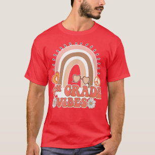 4th Grade Vibes Retro 70s Rainbow Back To School S T-Shirt