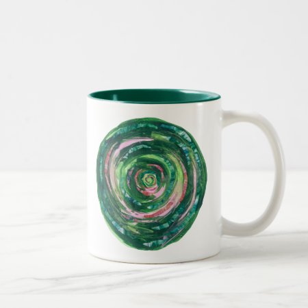 4th-heart Chakra Green-pink Artwork #2 Two-tone Coffee Mug