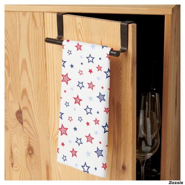 4th if July Blue & Red Patriotic Stars Kitchen Towel (Creator Uploaded)