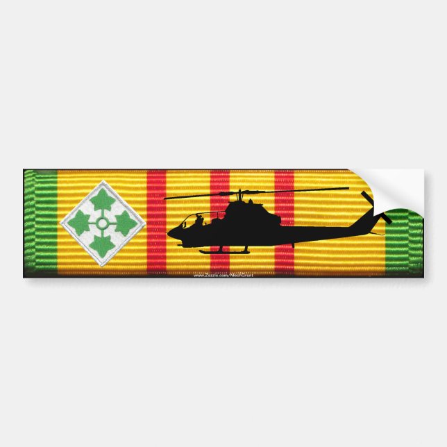 4th Infantry Div. AH-1G Cobra VSM Bumper Sticker (Front)