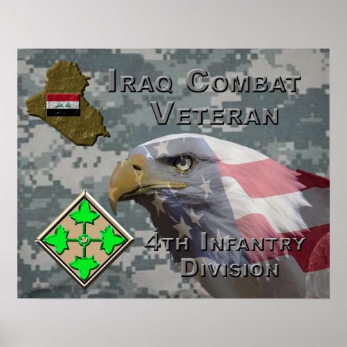 4th Infantry Div Iraq Combat Veteran Poster