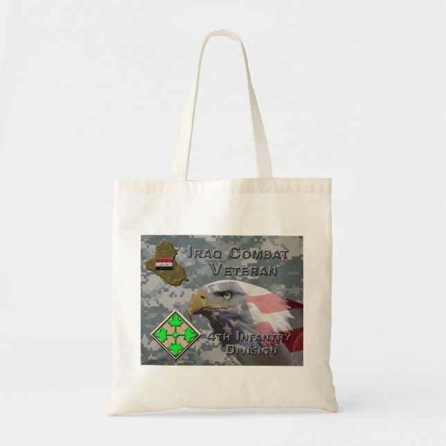 4th Infantry Div Iraq Combat Veteran Tote Bag (Front)