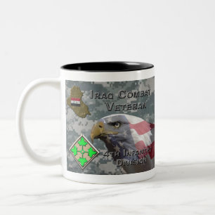 4th Infantry Div Iraq Combat Veteran Two-Tone Coffee Mug