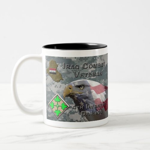 4th Infantry Div Iraq Combat Veteran Two_Tone Coffee Mug
