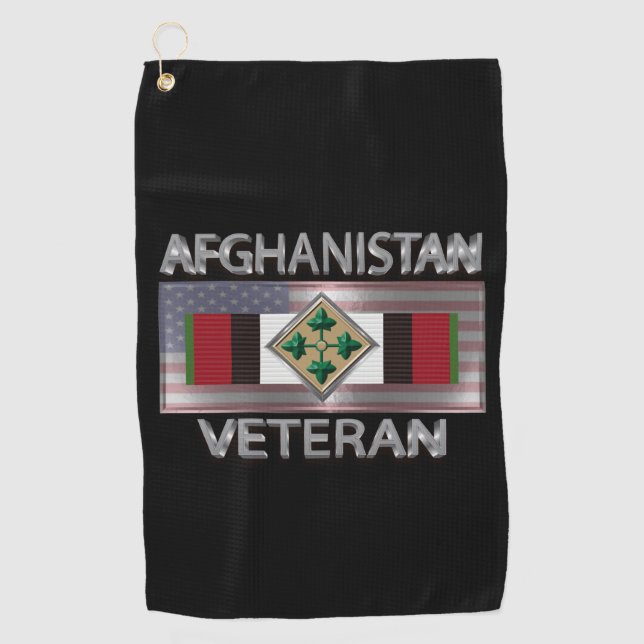 4th Infantry Division Afghanistan Veteran Golf Towel (Front)