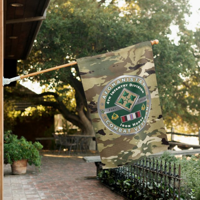 4th Infantry Division Afghanistan Veteran House Flag (In SItu)