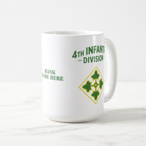 4th Infantry Division Badge Customizable Coffee Mug