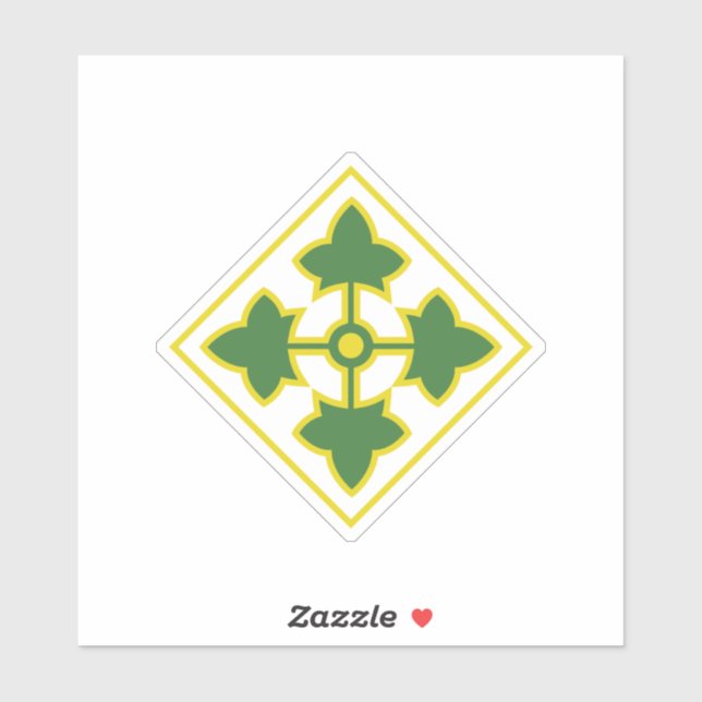 4th Infantry Division Badge Sticker (Sheet)