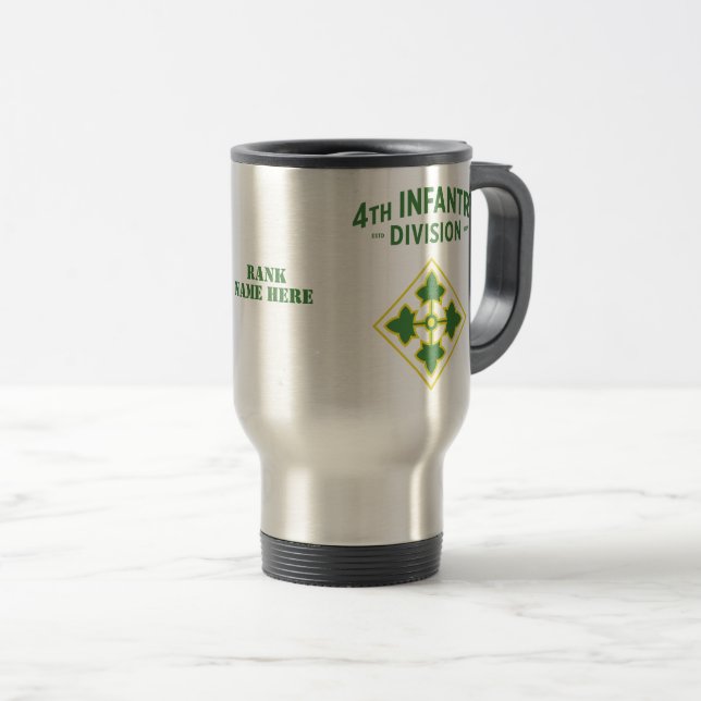 4th Infantry Division Badge Travel Mug (Front Right)