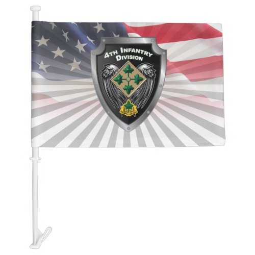 4th Infantry Division Car Flag