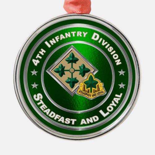 4th Infantry Division Christmas Metal Ornament