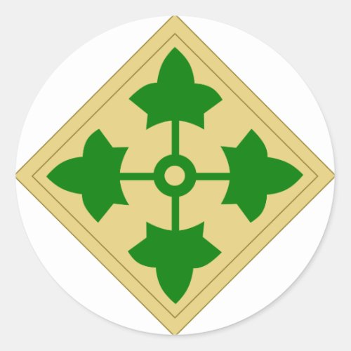4th Infantry Division Classic Round Sticker