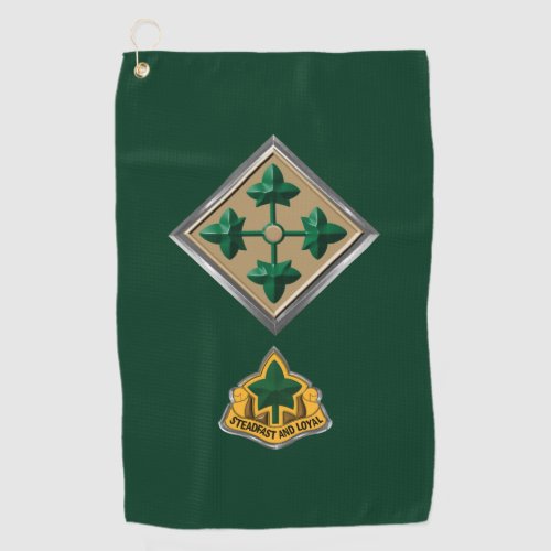 4th Infantry Division Custom Patch Insignia Golf Towel