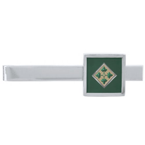 4th Infantry Division Customized Silver Finish Tie Bar