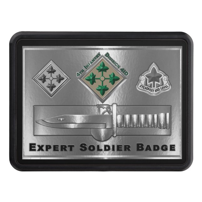 4th Infantry Division Expert Soldier Badge Hitch Cover (Front)