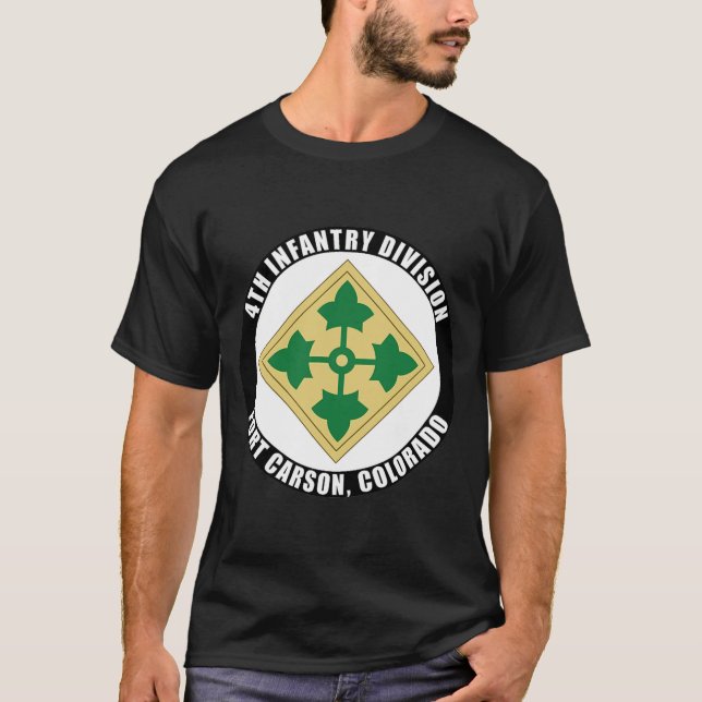 4th Infantry Division Fort Carson Colorado Emblem T-Shirt (Front)